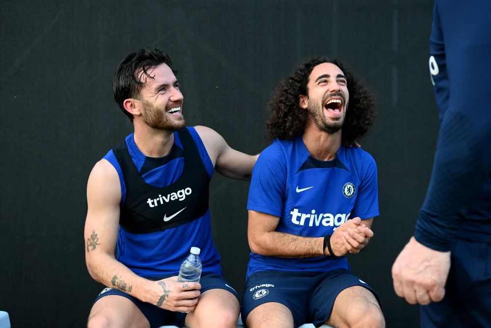Ben Chilwell & Marc Cucurella Laughing - Photo Credit : Chelsea News