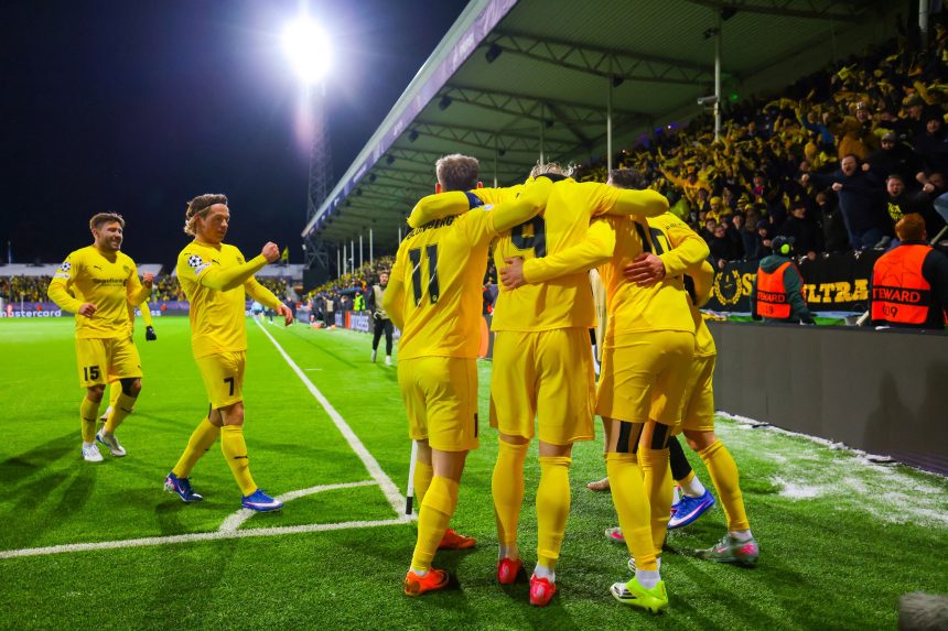 Bodo:Glimt celebrating win over intermilan in champions league 2025:26 playoff - Photo Credit : Reuters