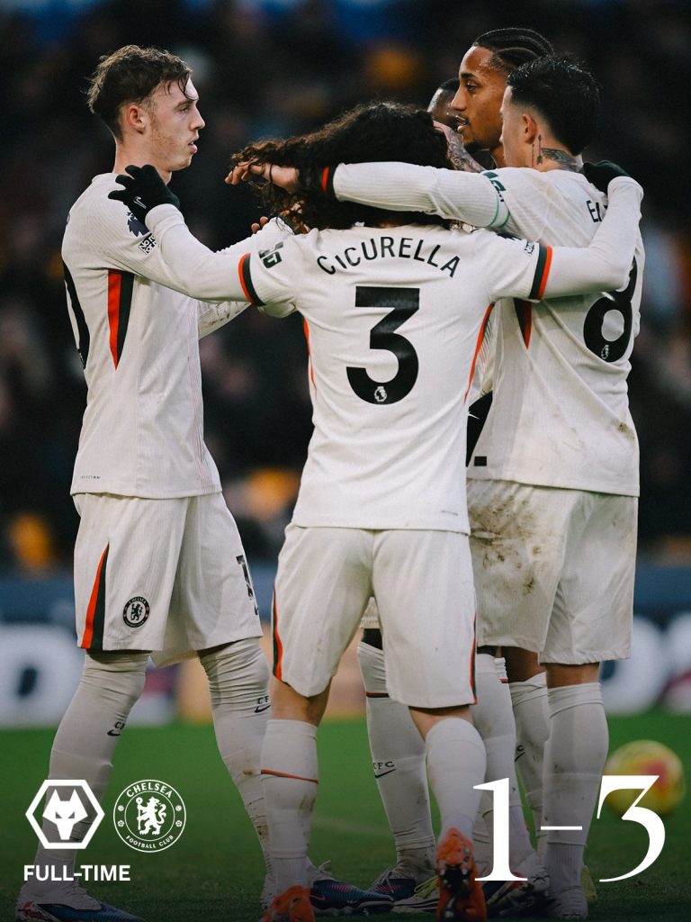 Chelsea defeat Wolves 3:1 - Photo Credit : Chelsea, X