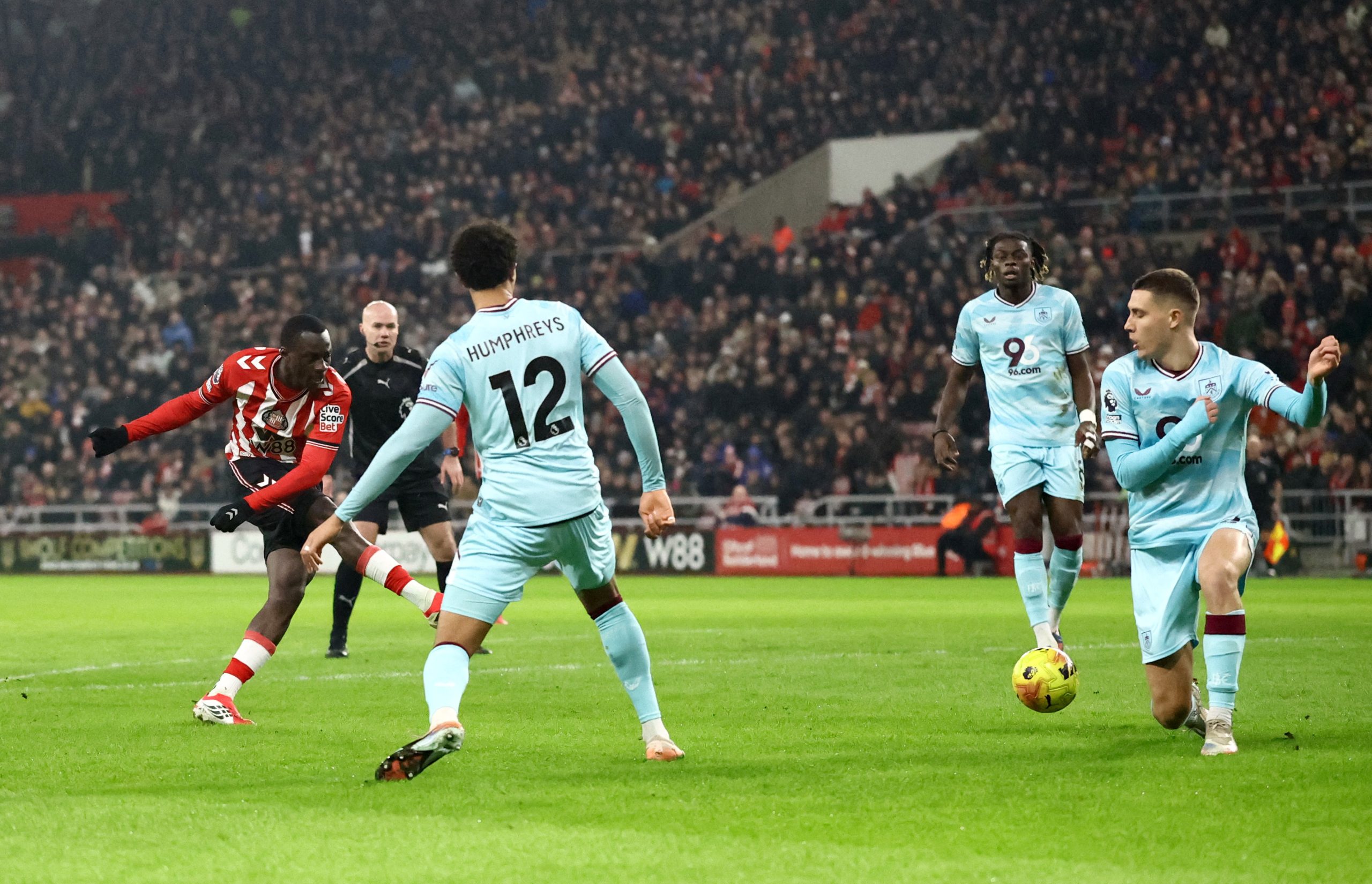 Habib Diarra scoring for Sunderland (Photo Credit: Premier league via X)