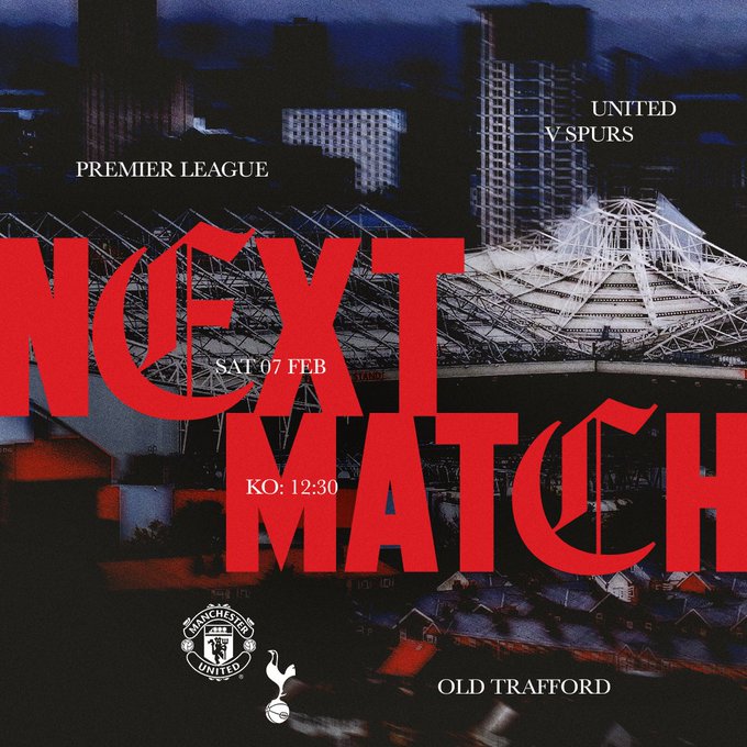 Manchester united vs tottenham. (photo credit: manchester united via x)