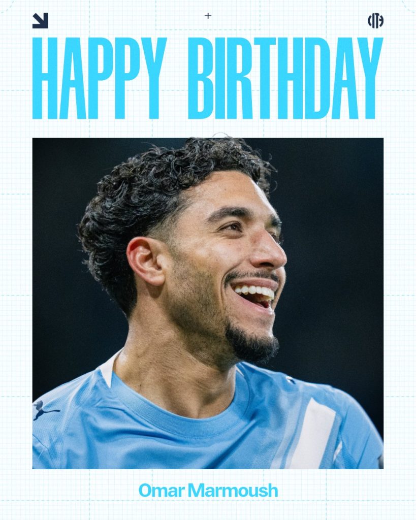 Happy Birthday,  Omar Marmoush - photo credit: Manchester City via x
