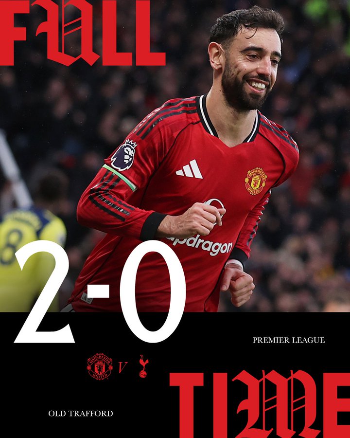 manchester united win over spur. (photo credit: manchester united via x )