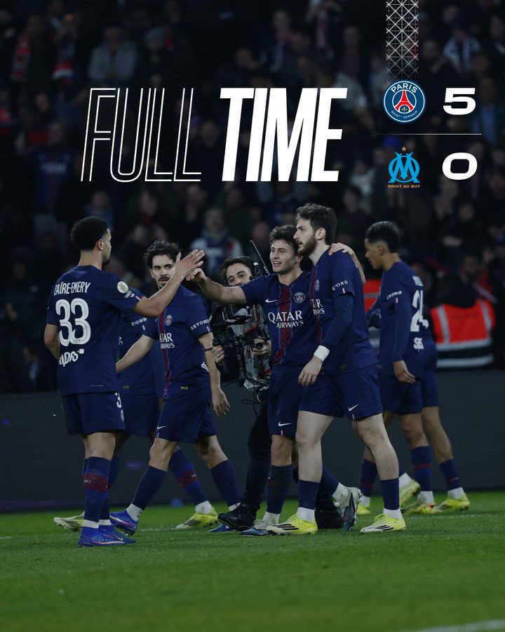 PSG Hammer Marseille 5–0 - photo credit: psg via x