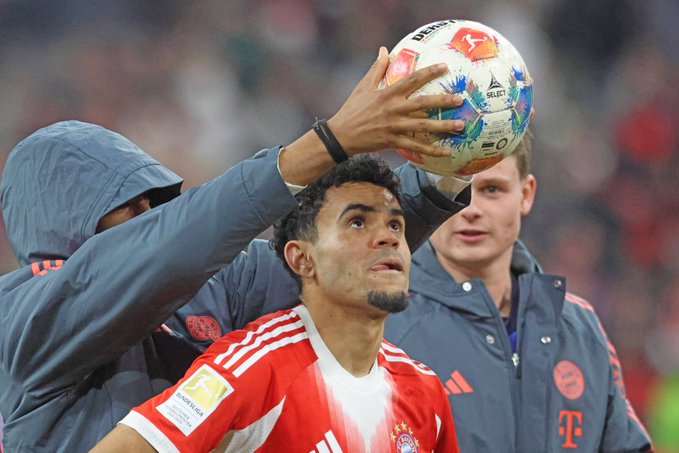 Díaz Hits First Bayern Hat-Trick in 5–1 Rout as Kane, Olise Shine: photo credit - Bayern Munich via x