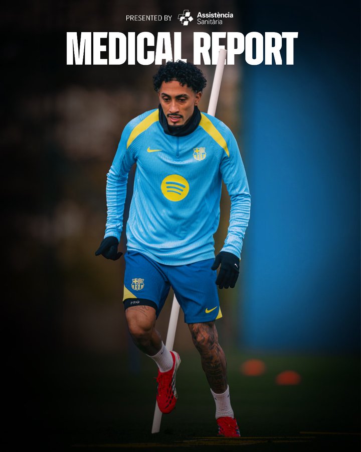Raphinha medical reports - photo credit: Barcelona via x