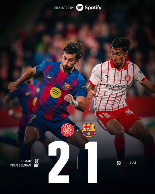 Girona Shock Barcelona 2–1 in Fiery Derbi Barceloní Comeback - photo credit: Barcelona via x