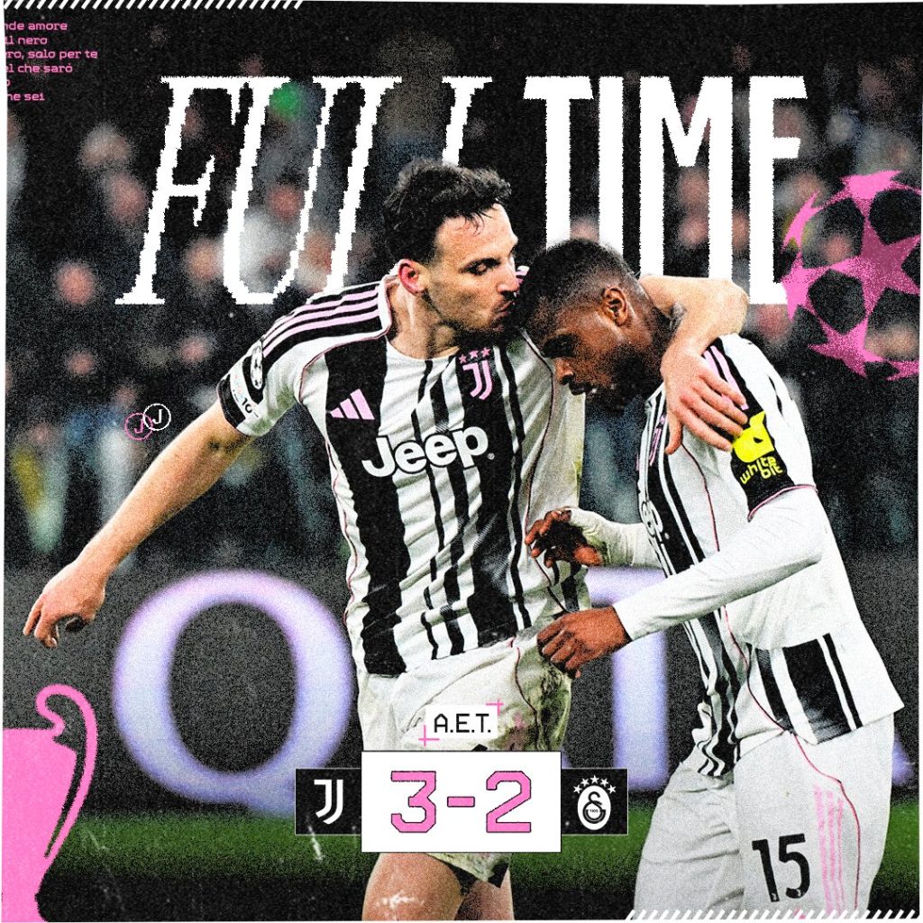 Juventus Edge Galatasaray 3–2 After Extra-Time Drama but Turkish Giants Advance on Aggregate - Photo Credit : Juventus, X