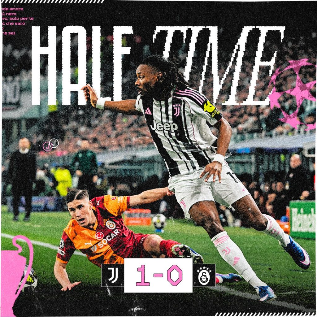 Juventus, are leading Galatasaray S.K. 1–0 during the second leg of the Champions league play off - Photo Credit : Juventus, X