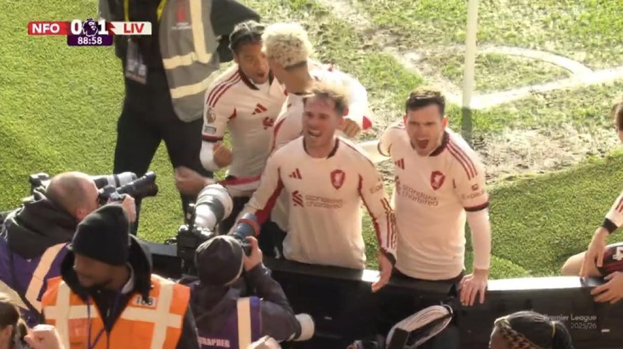 Liverpool players, rejoicing scoring against forest - Photo Credit : Beyond The Match, Facebook