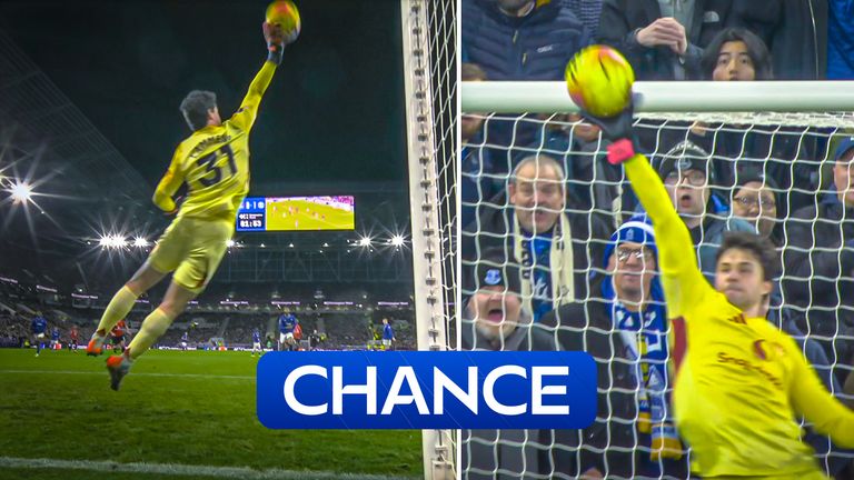 Man Utd's Senne Lammens produces big stop to deny Michael Keane in United 1-0 win over Everton - Photo Credit : Skysports