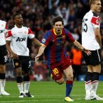 Messi score in a Champions League final in 2011 at the age of 23, playing for FC Barcelona against Manchester United at Wembley Stadium - Photo Credit : Thetimes