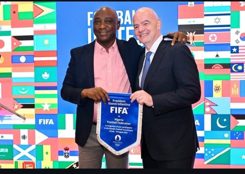 NFF President, Ibrahim Gusau and Fifa President, Gianni Infantino - Photo Credit : Aspire Sports, Facebook
