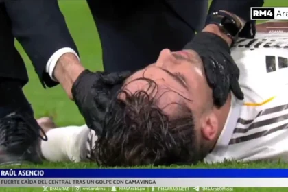 Raúl Asencio’s neck injury- Photo credit: footmundo via google
