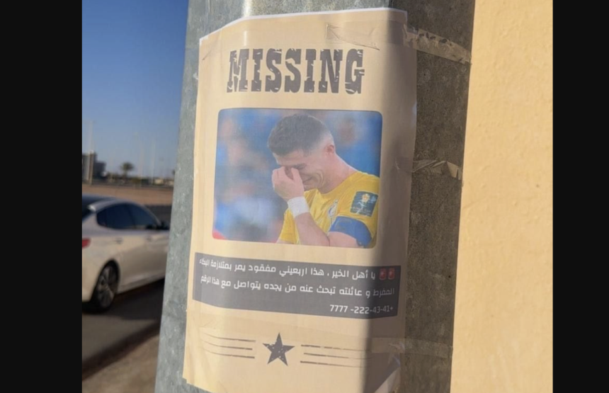 Mock “Missing” Notices Target Cristiano Ronaldo Amid Al Nassr Absence - Photo Credit : Derek Katey Caesar, Facebook