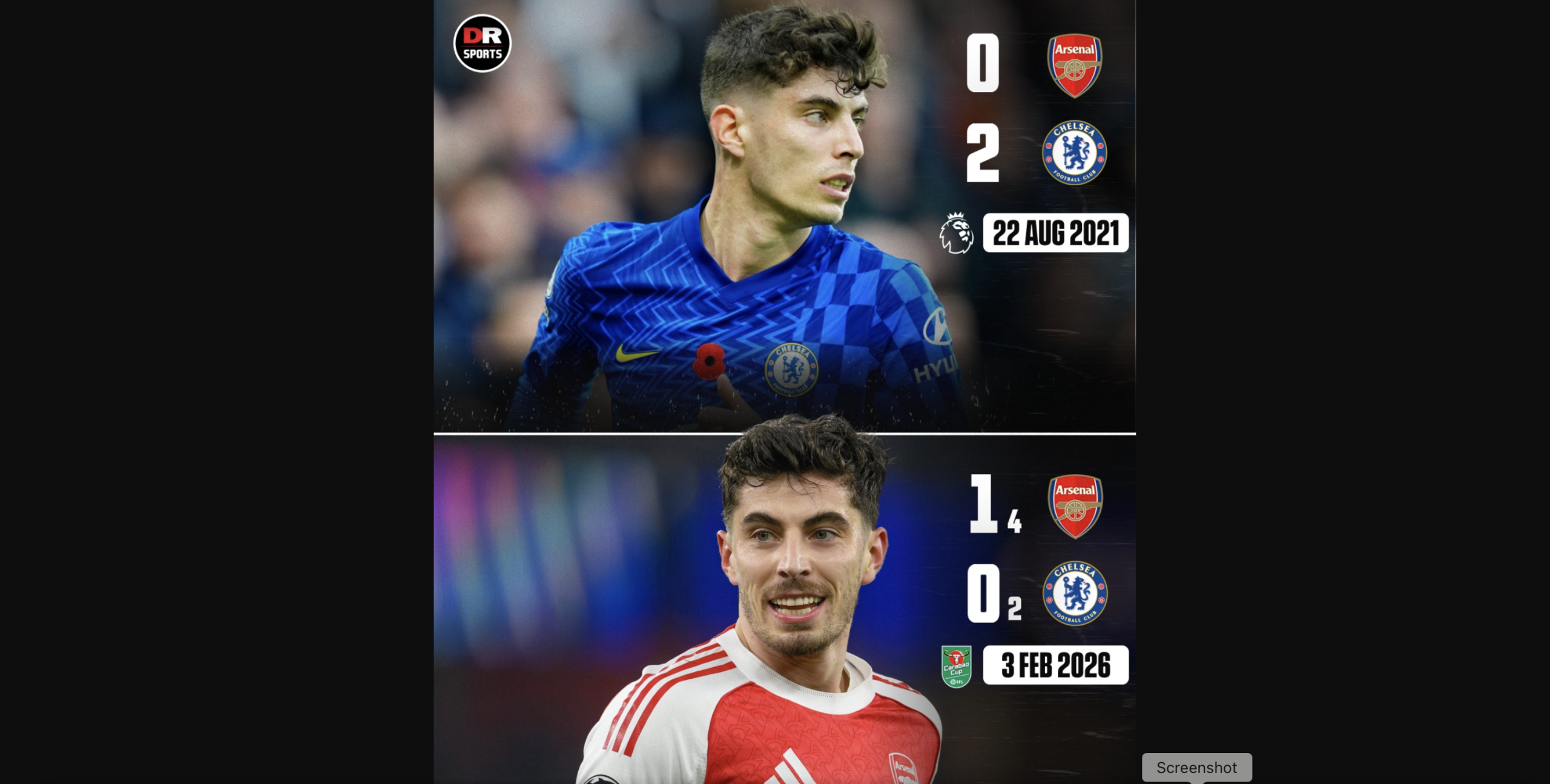 The last time the Blues beat Arsenal at the Emirates, Kai Havertz was a Chelsea player - Photo Credit : DR Sports