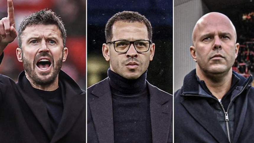 Michael Carrick, Liam Rosenior and Arne Slot - Photo Credit : Softfootball Media