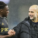 Calvin Bassey and Pep Guardiola after a Post Match Exchange - Photo Credit : afrikfootng, Instagram