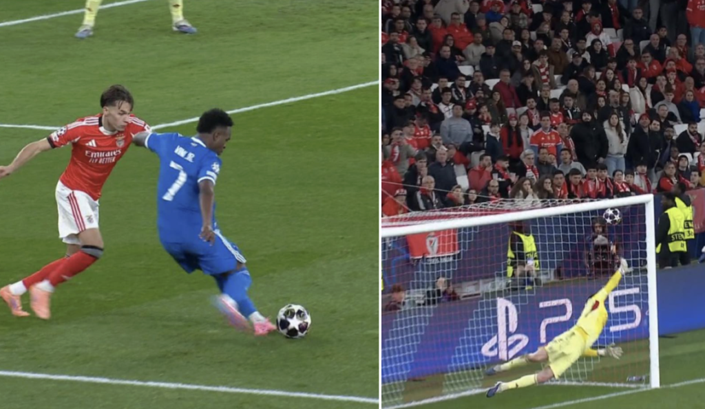 Vinícius Junior Scores for Real Madrid against Benfica - Photo Credit : Softfootball Media