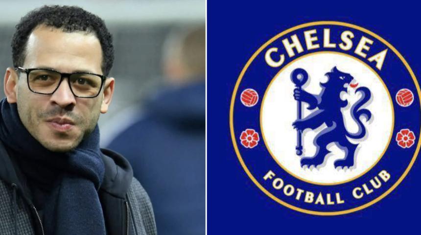 Liam Rosenior On the left, Chelsea Logo on the right - Photo Credit : Softfootball Media