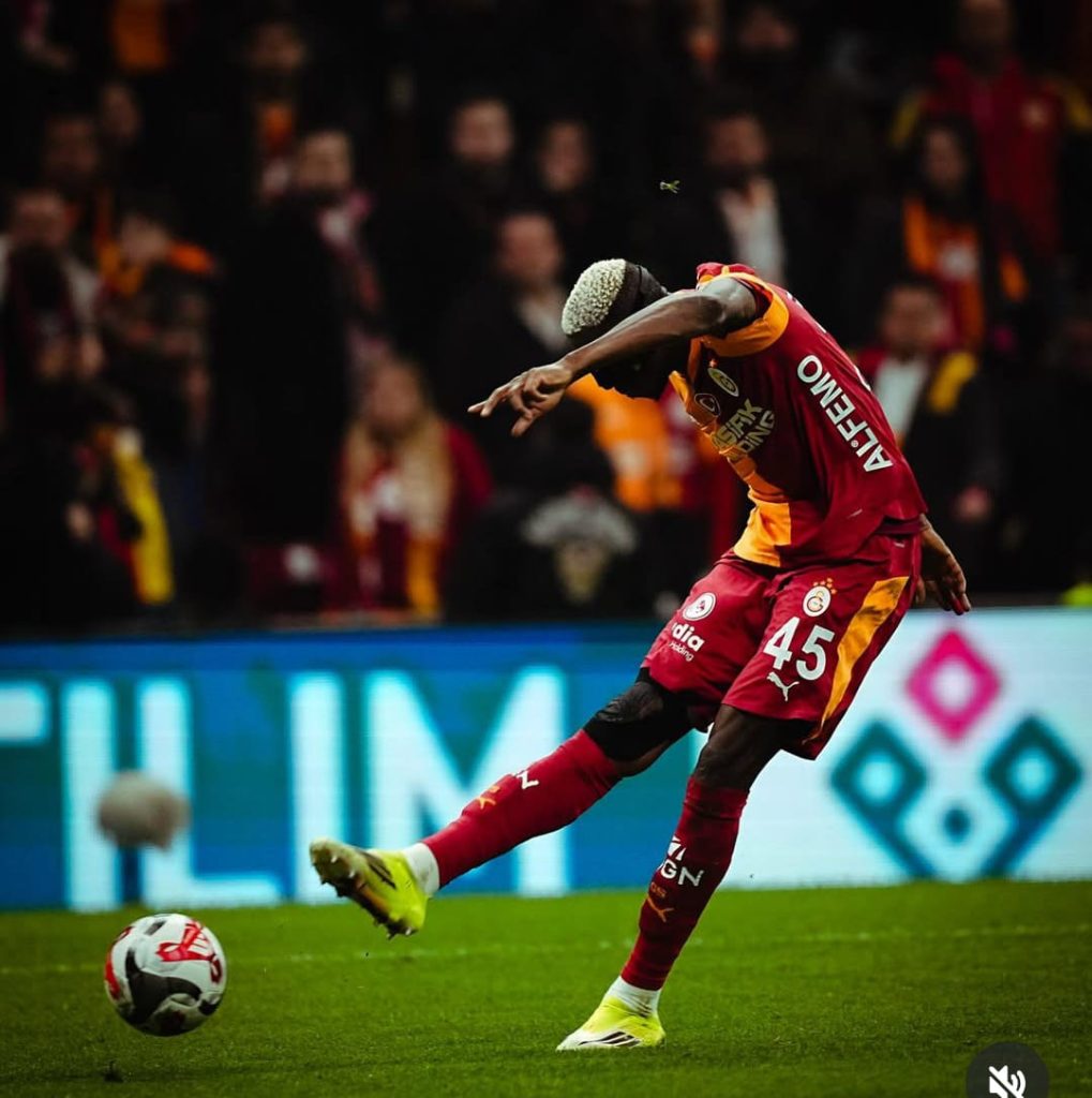 Victor Osimhen representing during Galatasaray 5:2 Thrash over Juventus in Historic Champions League Night - Photo Credit : Sports247 Nigeria