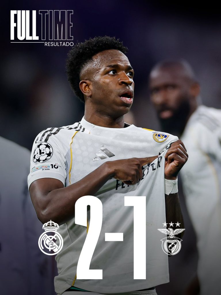 Vinícius Jr Fires Real Madrid Past Benfica to Seal Champions League Round of 16 Spot - Photo Credit : Real Madrid, X