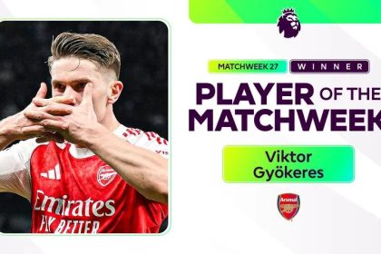 Arsenal's Gyokeres voted Player of the Matchweek - Photo credit: Premier league media