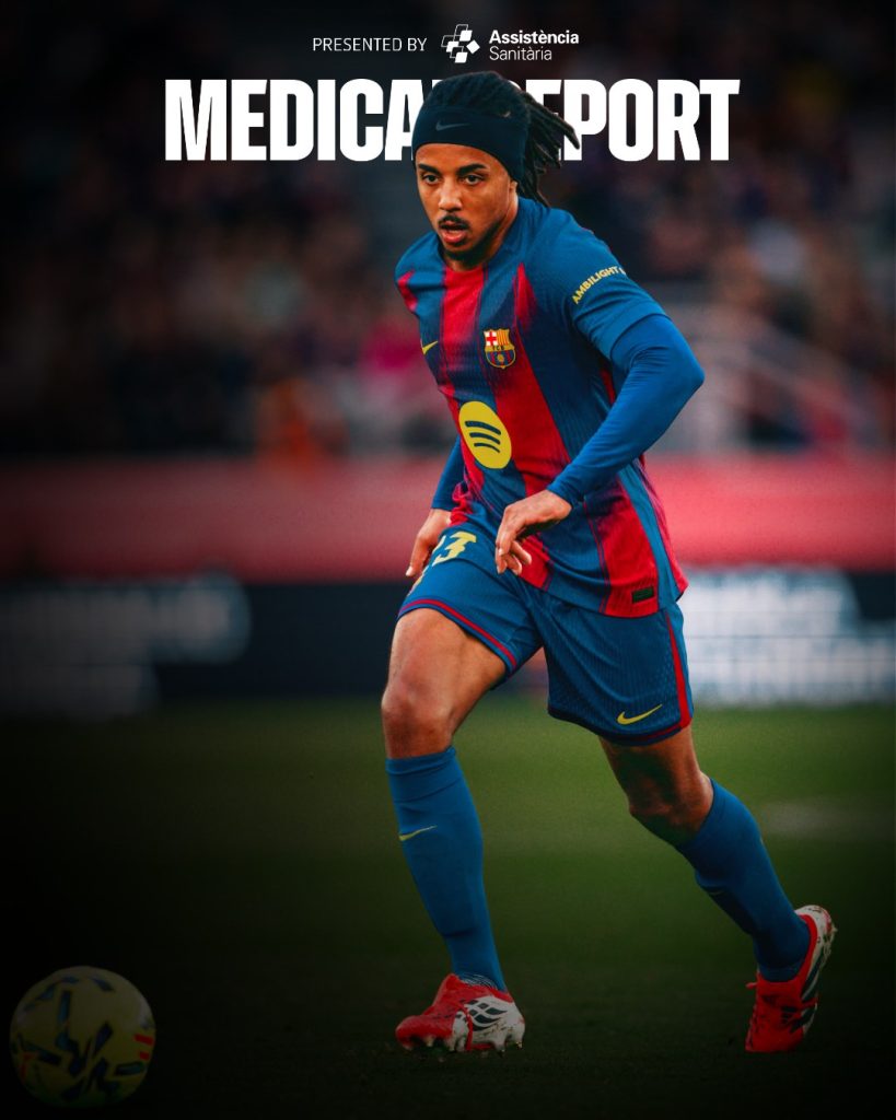 Jules kounde medical report (Photo credit: Barcelona via x)