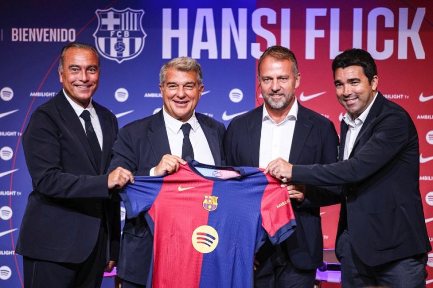 Hansi Flick will stay as Barcelona manager as he was part of Joan Laporta’s project (photo credit: Fabrizio Romano via x)