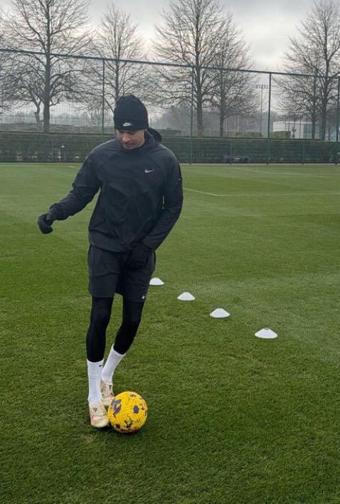 Dele Alli, training at Tottenham ground (photo credit: Fabrizio Romano via x handle)