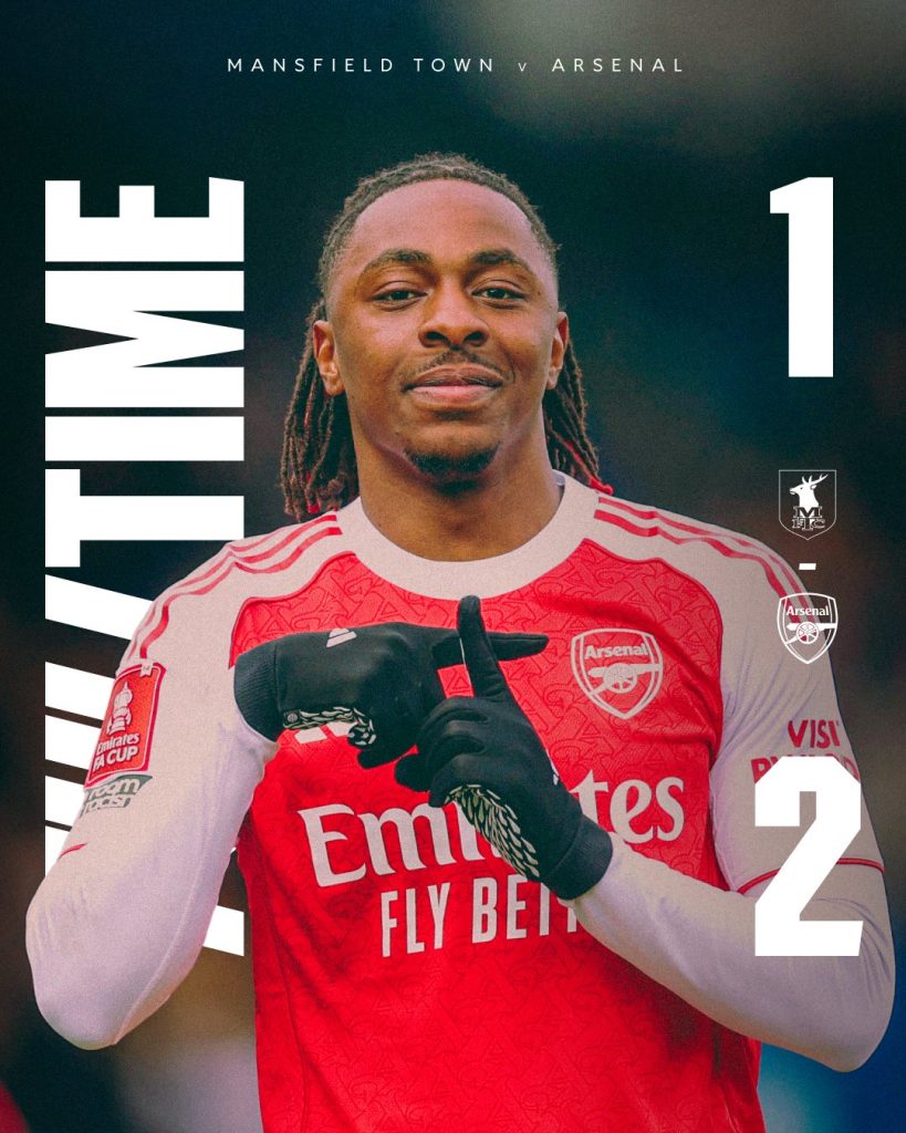 Arsenal Edge Mansfield Town 2–1 to Advance in FA Cup Fifth Round - Photo Credit : Arsenal, X