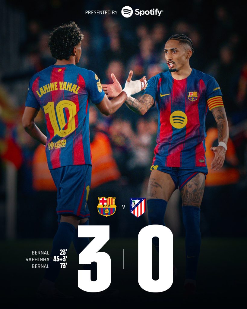 Barcelona Fall Short of Historic Remontada as Atlético Reach Copa del Rey Final - Photo Credit : Barcelona, X 