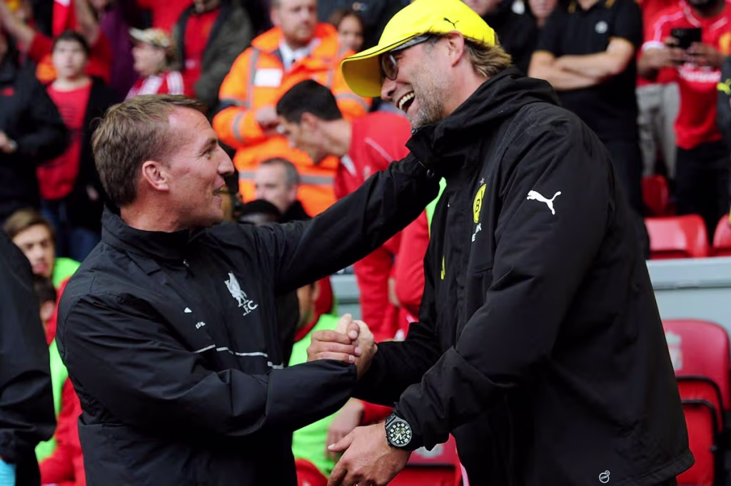 Brendan Rodgers and Jürgen Klopp - Photo Credit : The Mirror