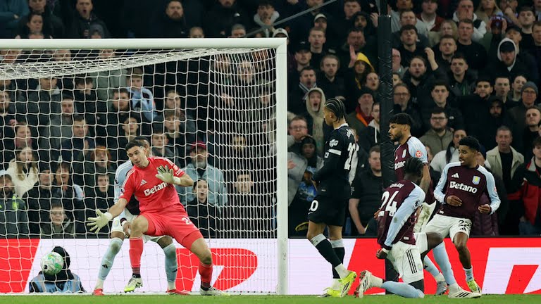 Chelsea's Joao Pedro scores their fourth goal to complete a hat-trick against Aston Villa - Photo Credit :  Reuters