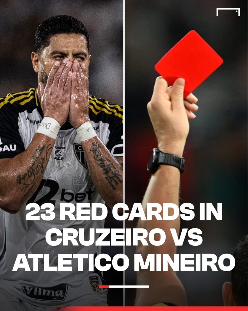 Cruzeiro's 1-0 win over Atlético-MG in Sunday's Mineiro Championship final was overshadowed by a mass brawl that erupted seconds before the final whistle and resulted in 23 red cards issued - Photo Credit : GOAL, Facebook