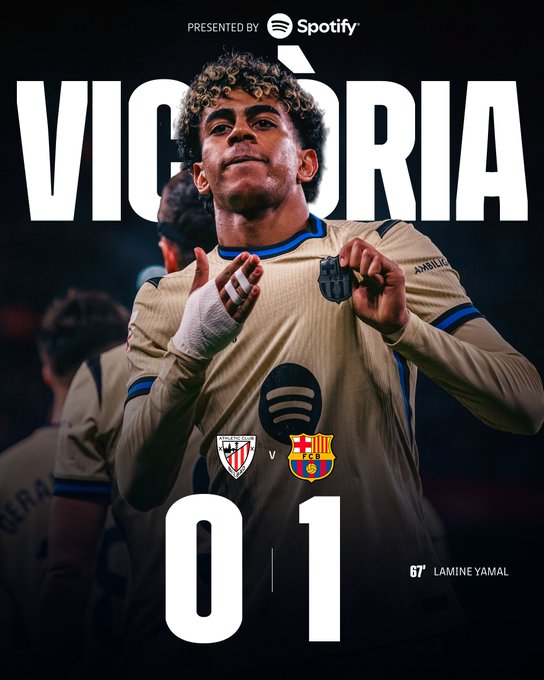 Barcelona 1-0 athletic club. (photo credit: barcelona via x )