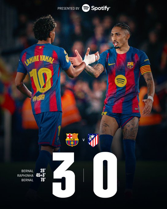 Barcelona After 3–0 Win Over Atlético Madrid
(photo credit: barcelona via x)