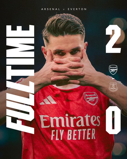 Arsenal 2-0 everton. (photo credit: Arsenal via x )