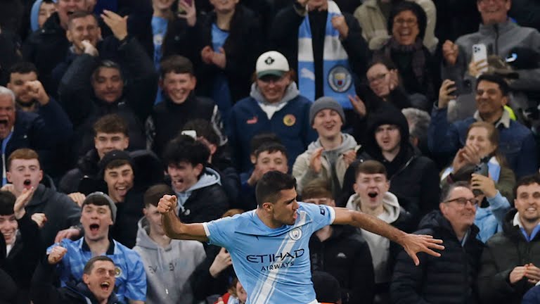 Manchester City's Rodri celebrates scoring their second goal - Photo Credit : Reuters