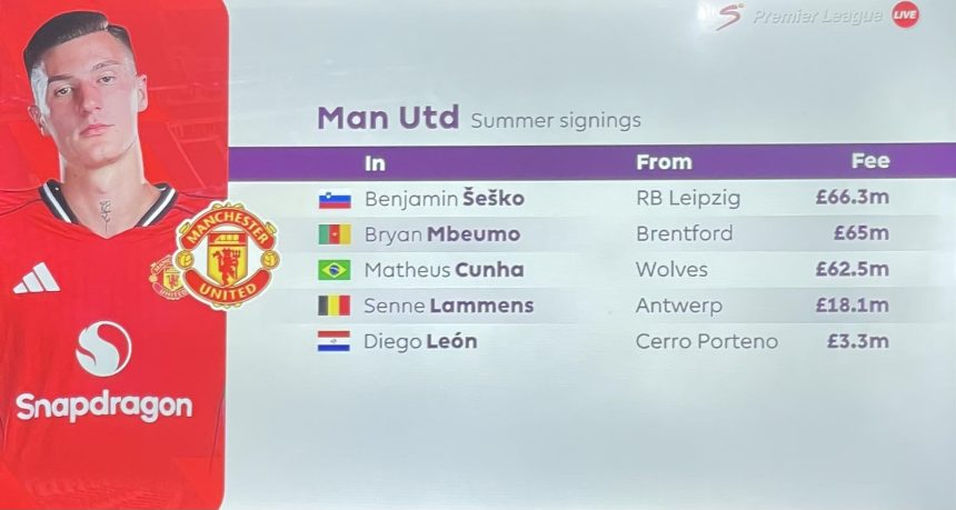Manchester United 2025 summer signings - Photo Credit : Supersports