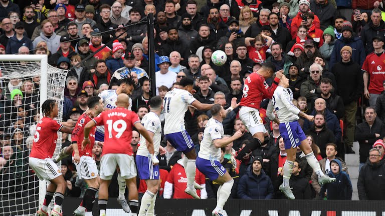 Manchester United's Casemiro scores their first goal in Manchester united 3-1 win over aston villa - Photo Credit : Reuters
