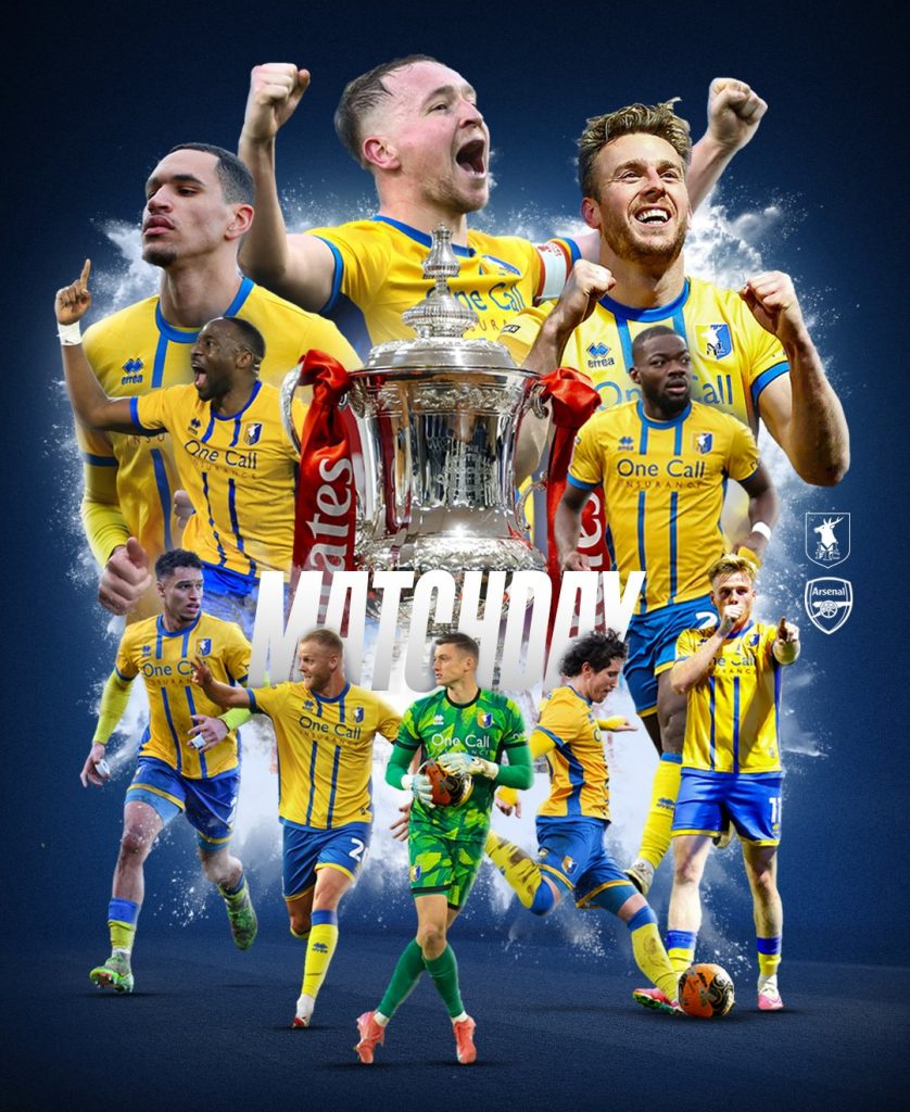 Mansfield Host Arsenal in their first Emirates FA Cup fifth round tie for 51 years - Photo Credit : Mansfield, X