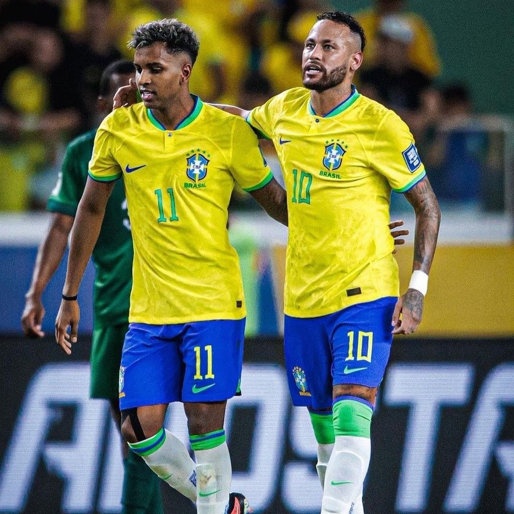 Neymar and Rodrygo representing Brazil - Photo Credit : Sportblits, Facebook