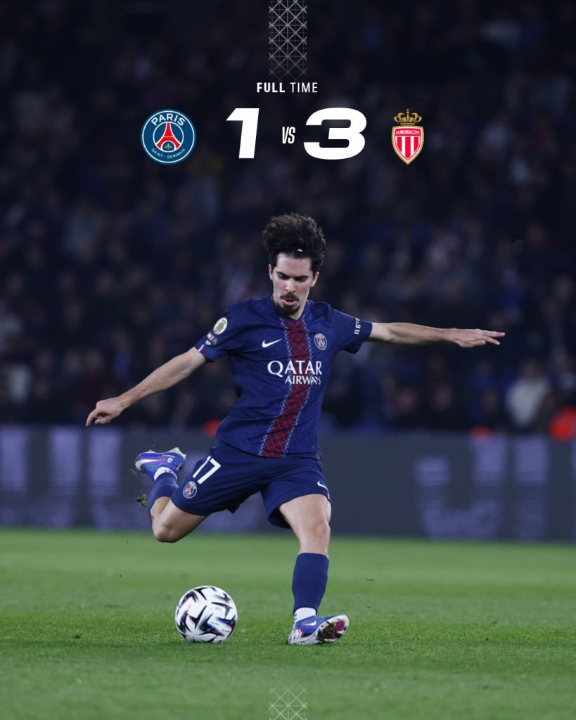 PSG Fall 3–1 to Monaco - Photo Credit : Paris saint Germain, X