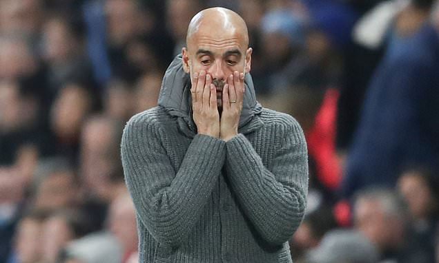 Pep Guardiola unhappy moment - Photo Credit : Daily Mail
