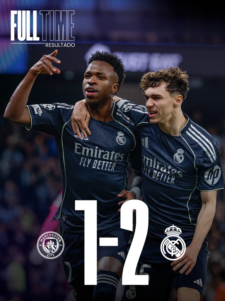 Real Madrid eliminate Manchester City from the 25:26 Champions League with dominant 2-1 win - Photo Credit : Real Madrid, X