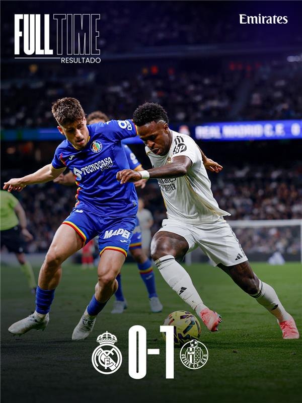 Real madrid’s shock defeat to Getafe cf - Photo Credit : Real Madrid, X