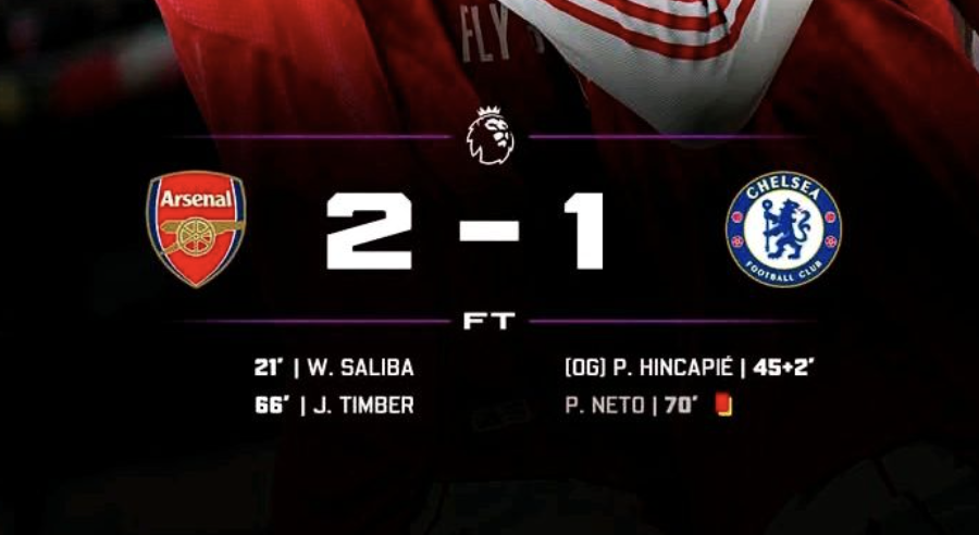 Arsenal Edge Chelsea 2-1 to Extend Dominance and Open Five-Point Gap - Photo Credit : Softfootball Media