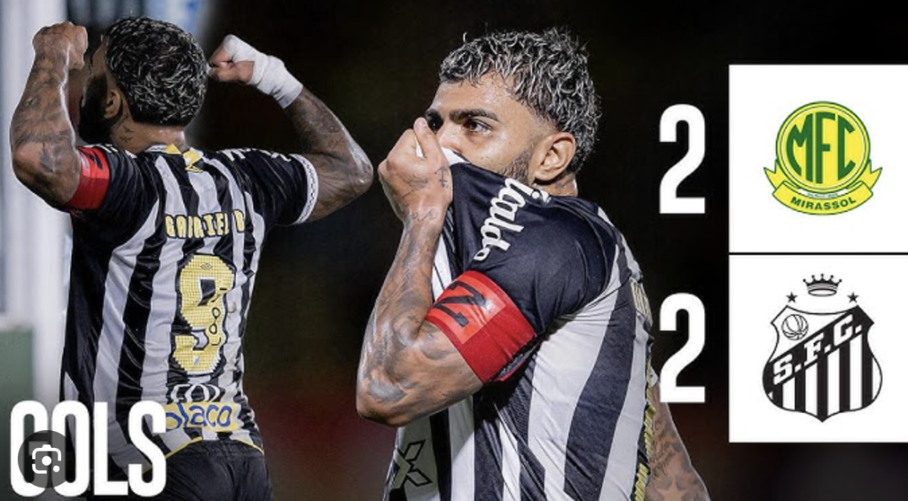 Santos played out a 2–2 draw against Mirassol Futebol Clube in the Campeonato Brasileiro Série A - Photo Credit : SantosTV Novibet