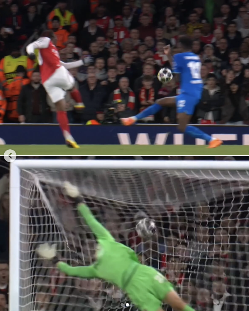 Eberechi Eze goal against bayer leverkusen - Photo Credit : meninblazers, Instagram